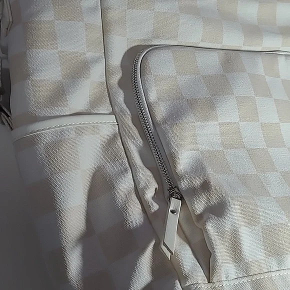 Cooler insulated Lg Bag Shell Checker Tote Adjustable Strap Zip & Pockets A/N - Picture 4 of 8